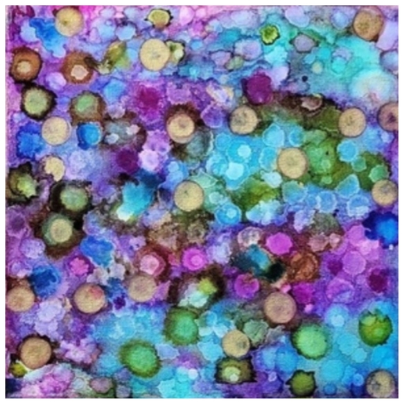 Hand Crafted Abstract Design 12x12 Inches Canvas Picture - Picture 1 of 4